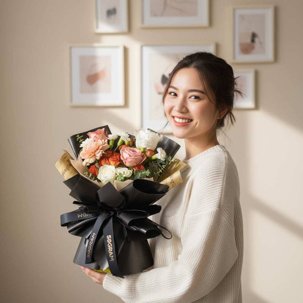 Russet Blooms Cappuccino Roses Hand Bouquet image 3