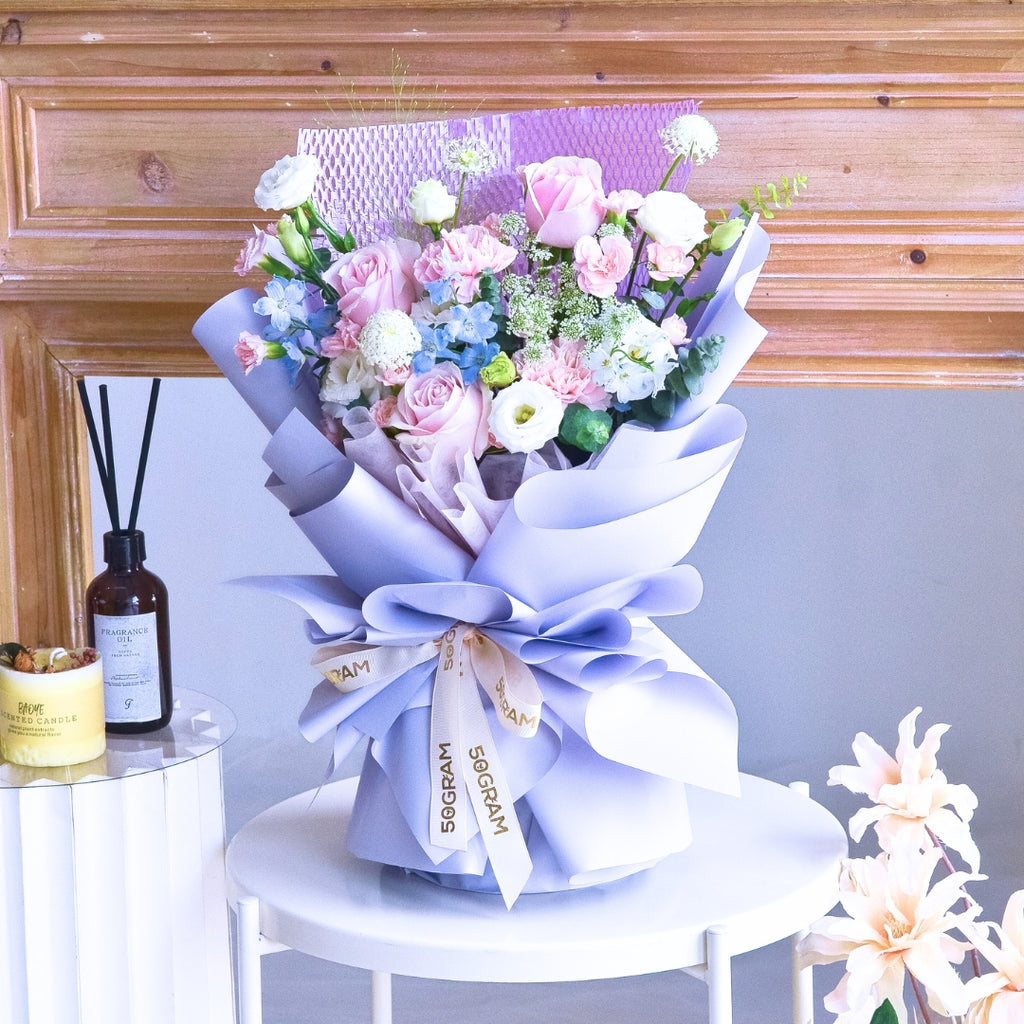 Mauve Dusk Pink Roses Hand Bouquet image 4