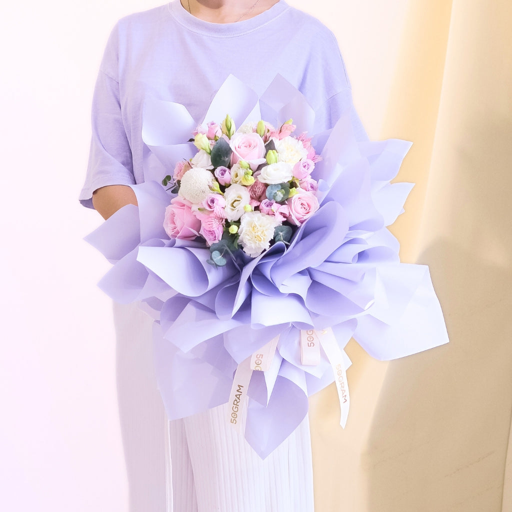 Purple Whirl Round Shape Hand Bouquet image 3