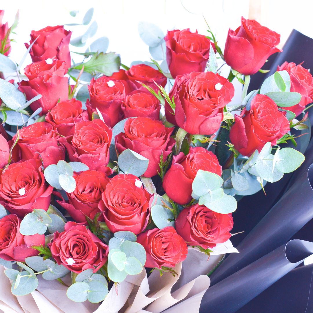 Ebony Love Red Roses Hand Bouquet image 6