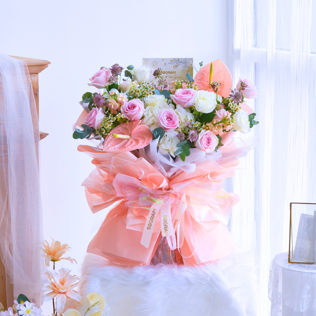 Pink Blush Blossoms Hand Bouquet image 2