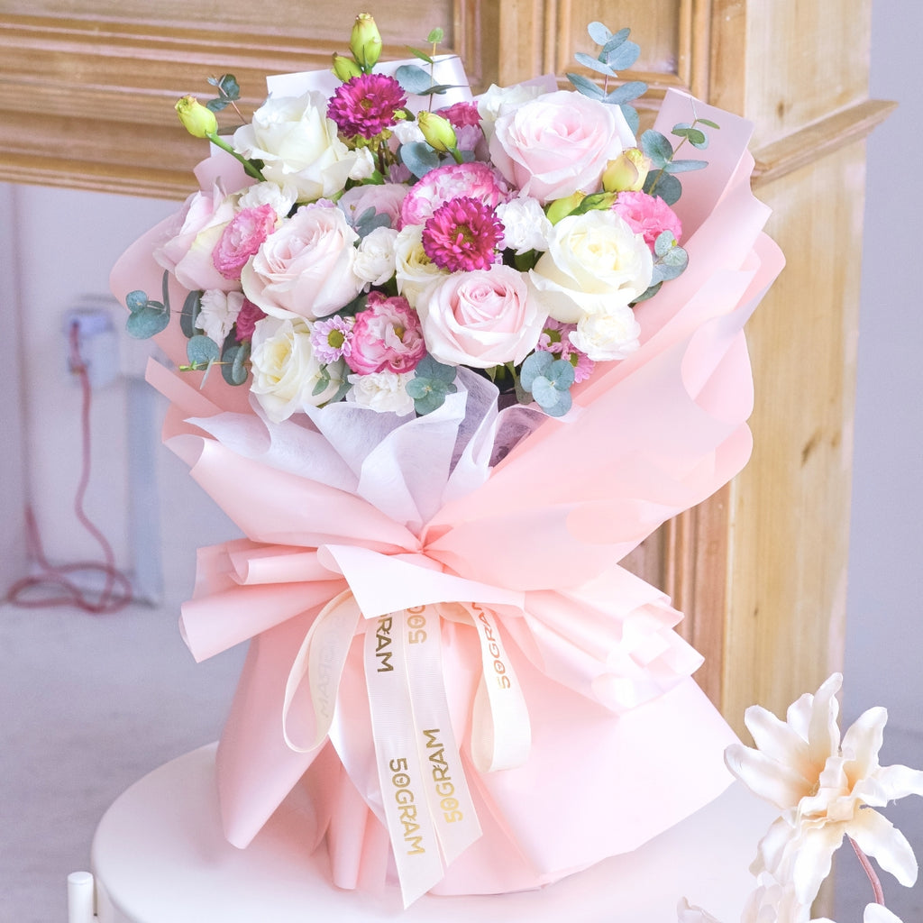 Rosy Embrace Pink Rose Hand Bouquet image 4