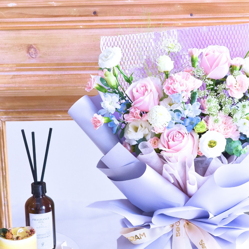 Mauve Dusk Pink Roses Hand Bouquet image 5