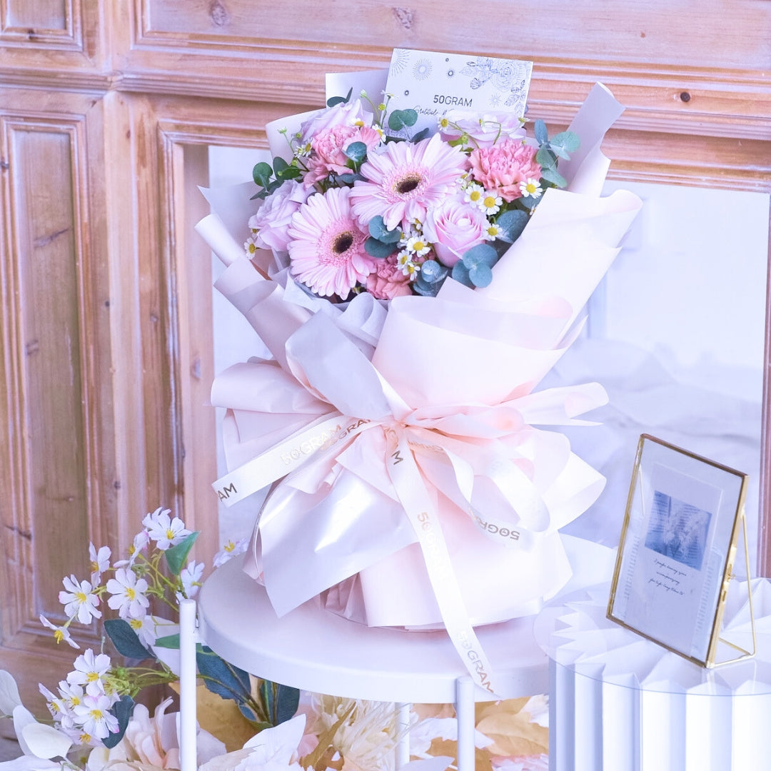 Forever Thankful Pink Daisy Hand Bouquet image 8
