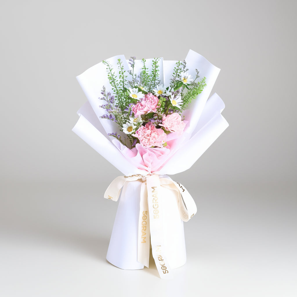 Dainty Glow Pink Carnation Hand Bouquet image 0