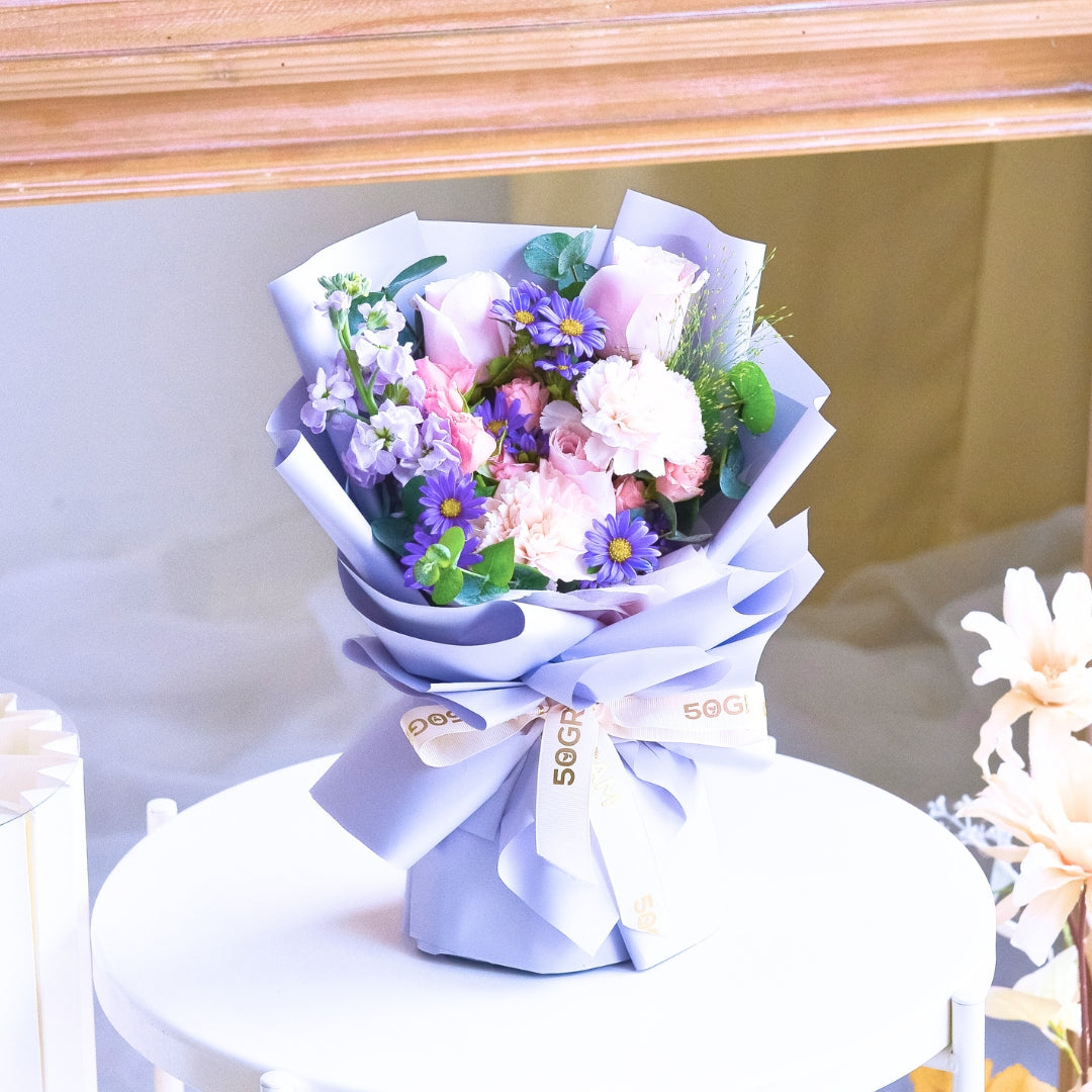Duska Bloom Pink Roses Hand Bouquet image 16