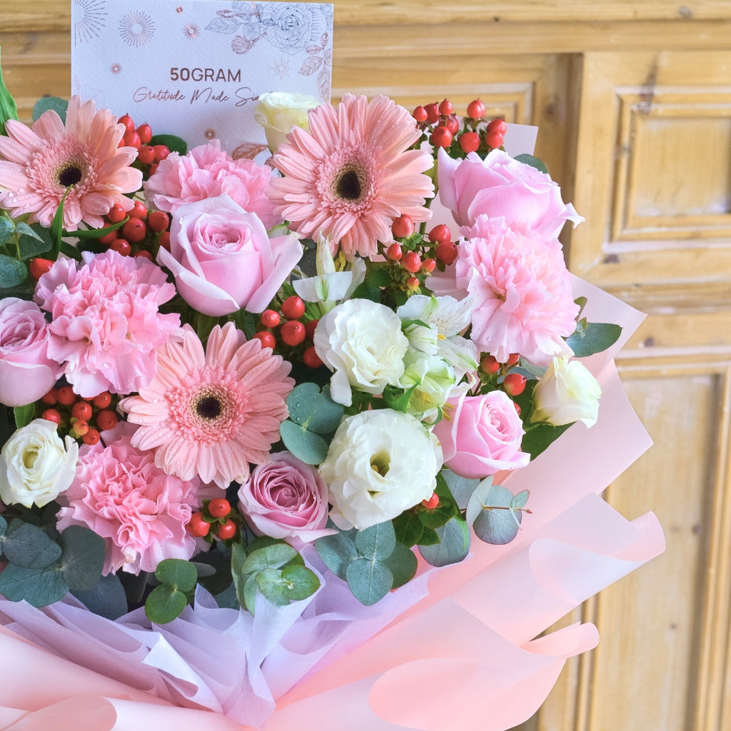 Gentle Grace Pink Daisy Hand Bouquet image 5