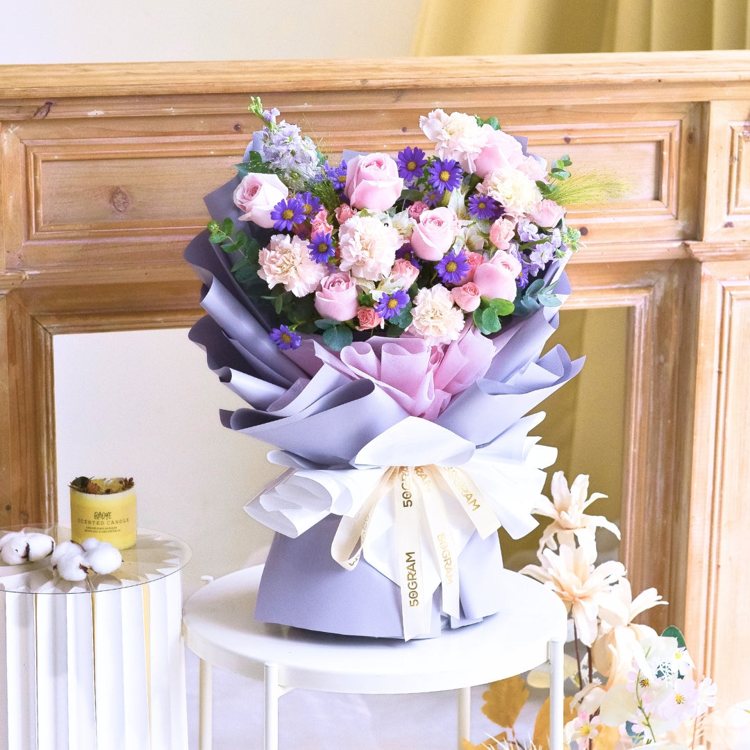 Duska Bloom Pink Roses Hand Bouquet image 5