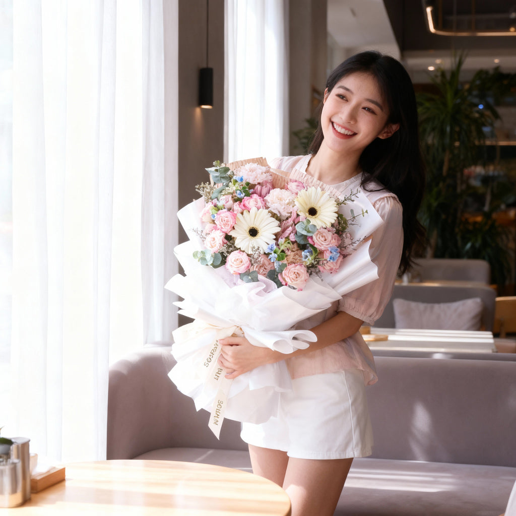 Maison Andrea White Daisy Hand Bouquet image 2