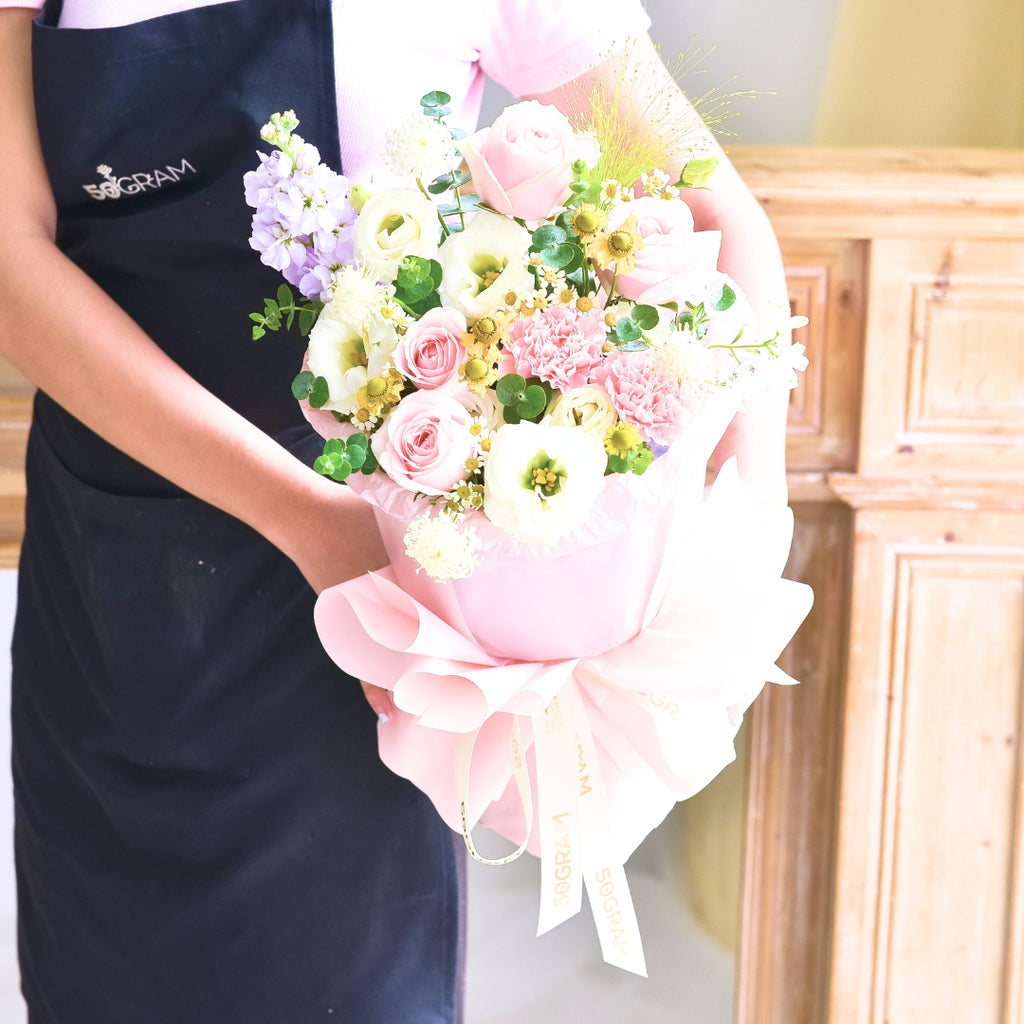 Ivory Tatiana Pink Roses Russian Style Bouquet image 5