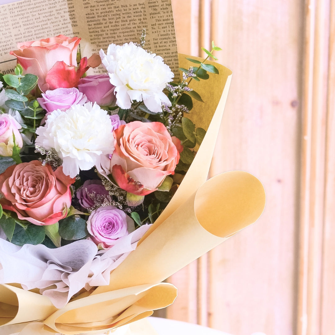 Burlap Kiss Cappuccinno Rose Hand Bouquet image 15