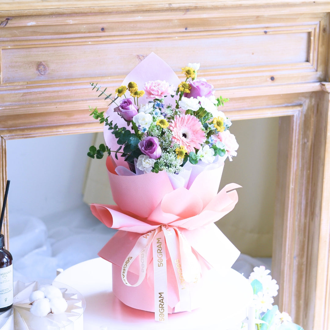 Morning Meadow Purple Roses Hand Bouquet image 3