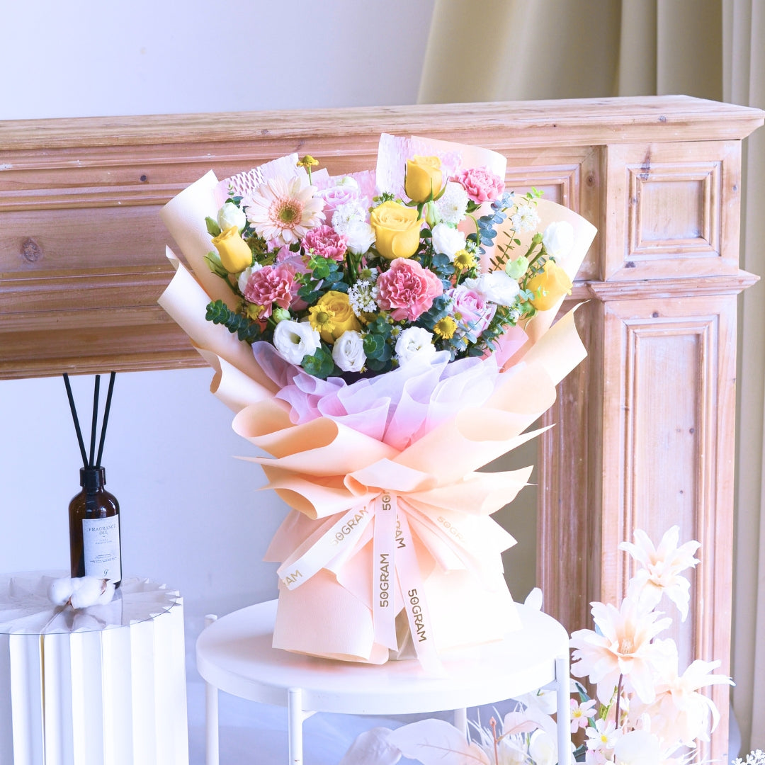 Buttercup Whimsy Yellow Roses Hand Bouquet image 13