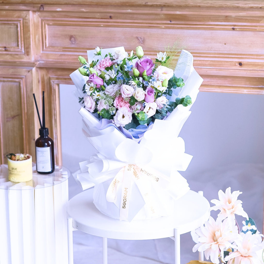 Fairy Floss Purple Roses Hand Bouquet image 11