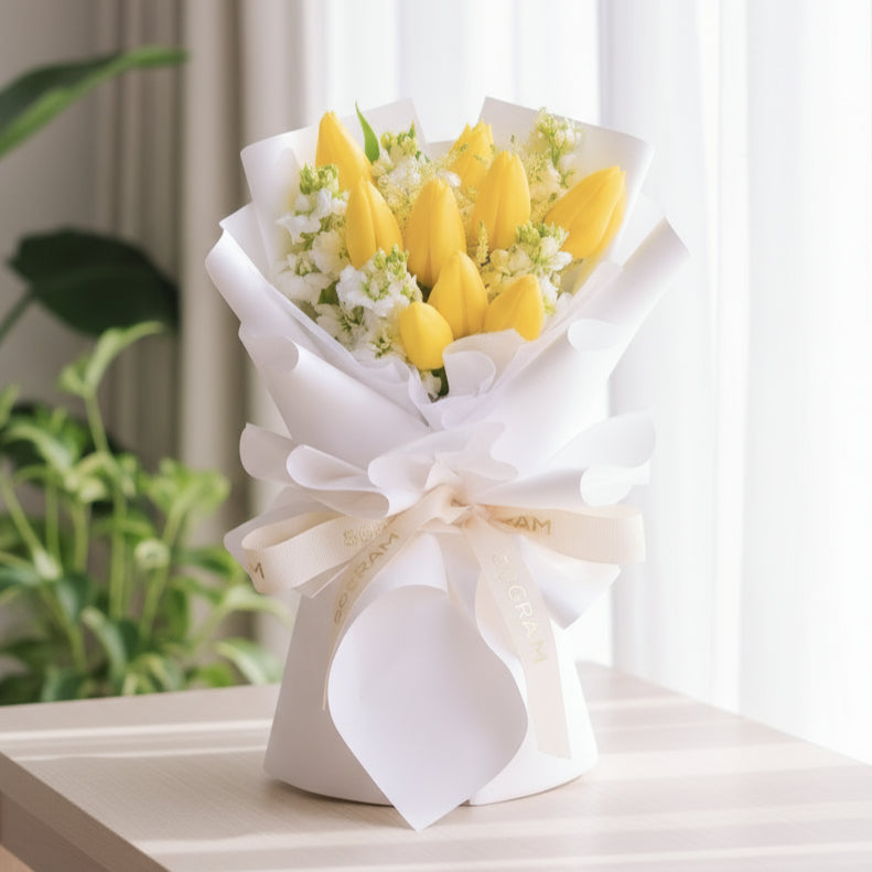 Yellow Tulips Hand Bouquet image 1