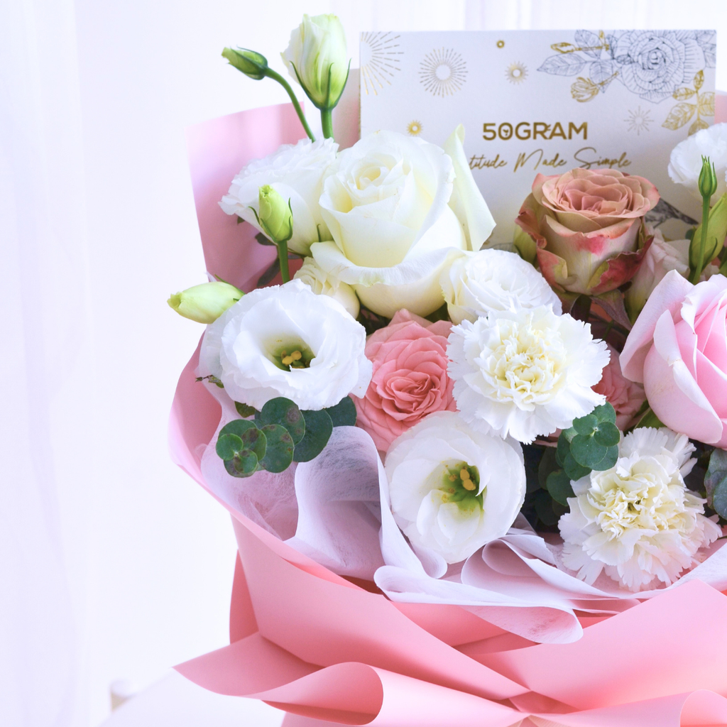 Love Bonds Pink Roses Hand Bouquet image 13