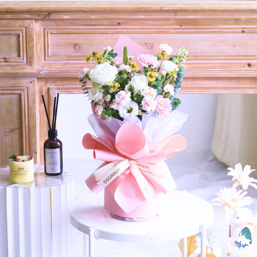 Spring Gleam White Roses Hand Bouquet image 2