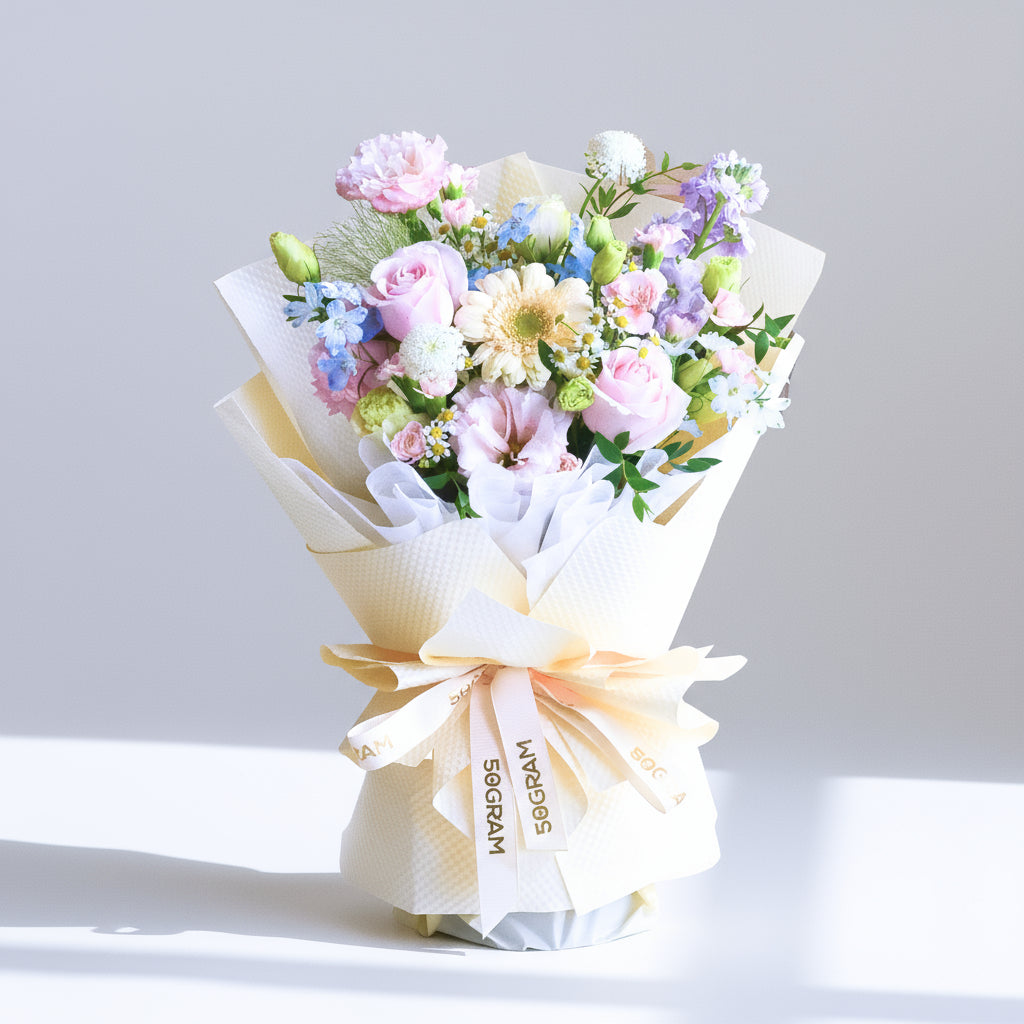 Pastel Poise Pink Roses Hand Bouquet image 0
