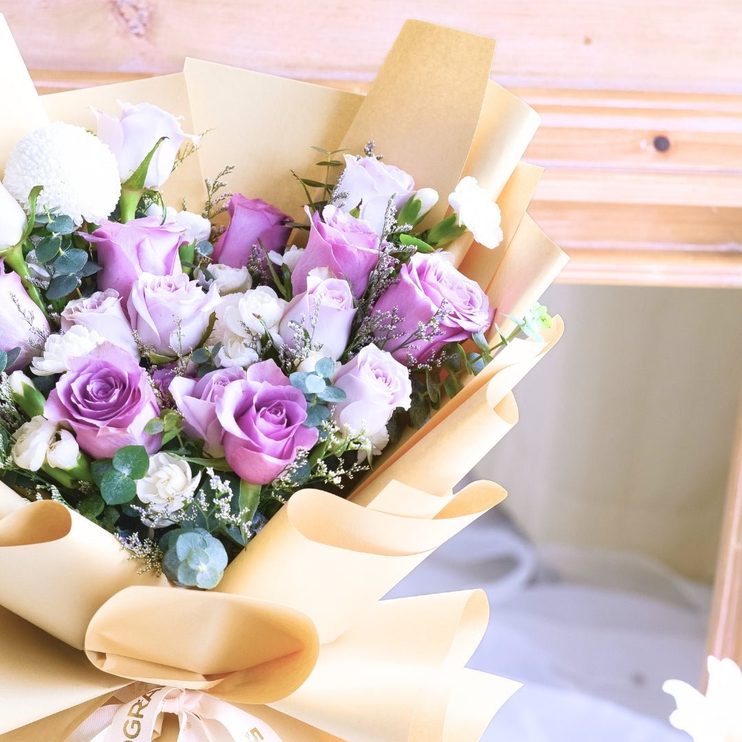 Blush Purple Roses Hand Bouquet image 7