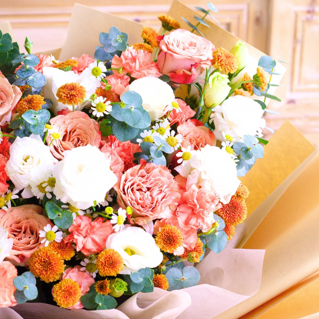 Sunrise Charm Cappuccino Rose Hand Bouquet image 8