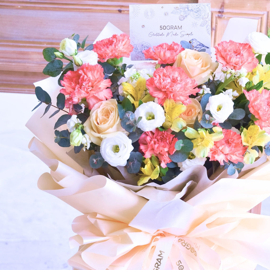 Tender Grateful Orange Carnation Hand Bouquet image 7