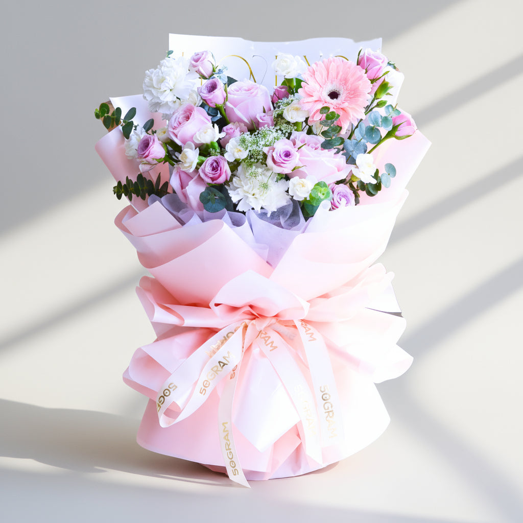 Soft Spark Qi Xi Hand Bouquet image 0