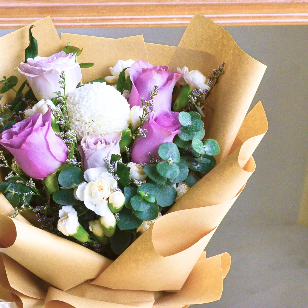 Blush Purple Roses Hand Bouquet image 14
