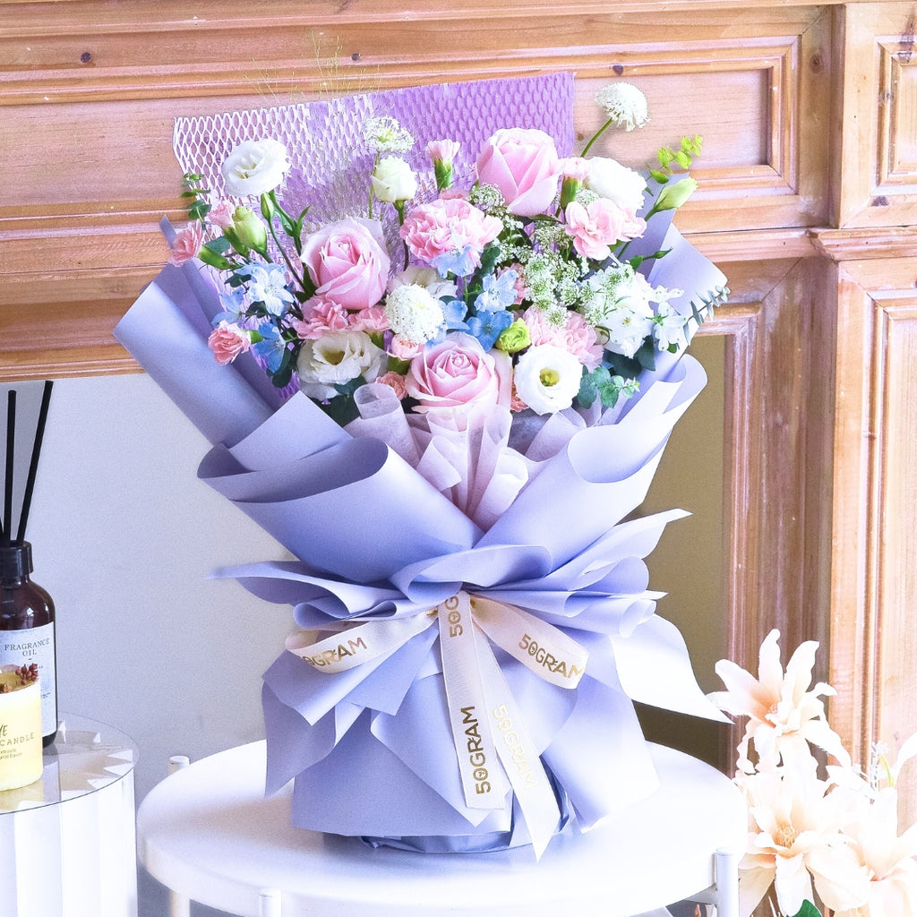 Mauve Dusk Pink Roses Hand Bouquet image 3