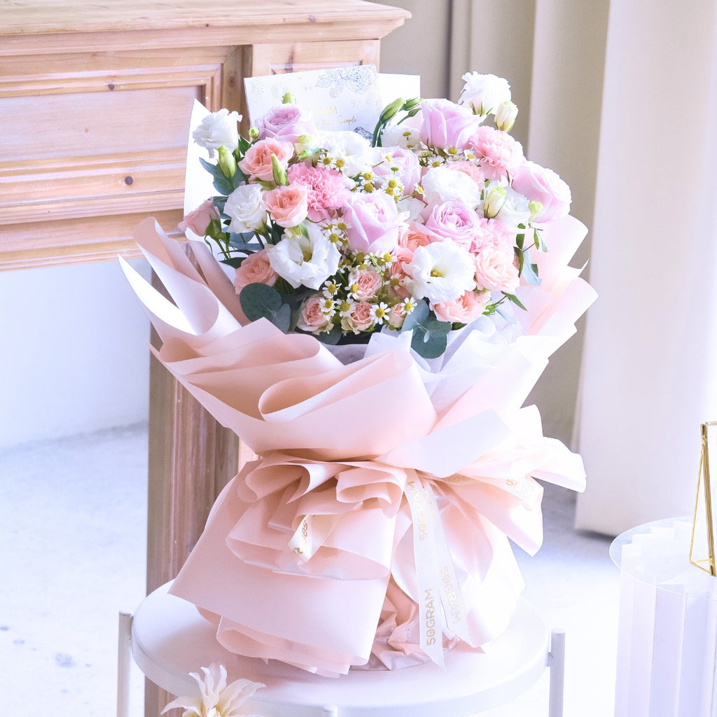 Amore Blossom Pink Rose Hand Bouquet image 7