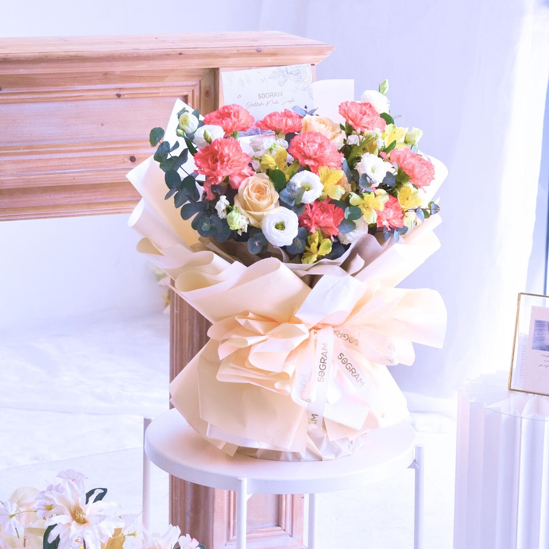 Tender Grateful Orange Carnation Hand Bouquet image 5