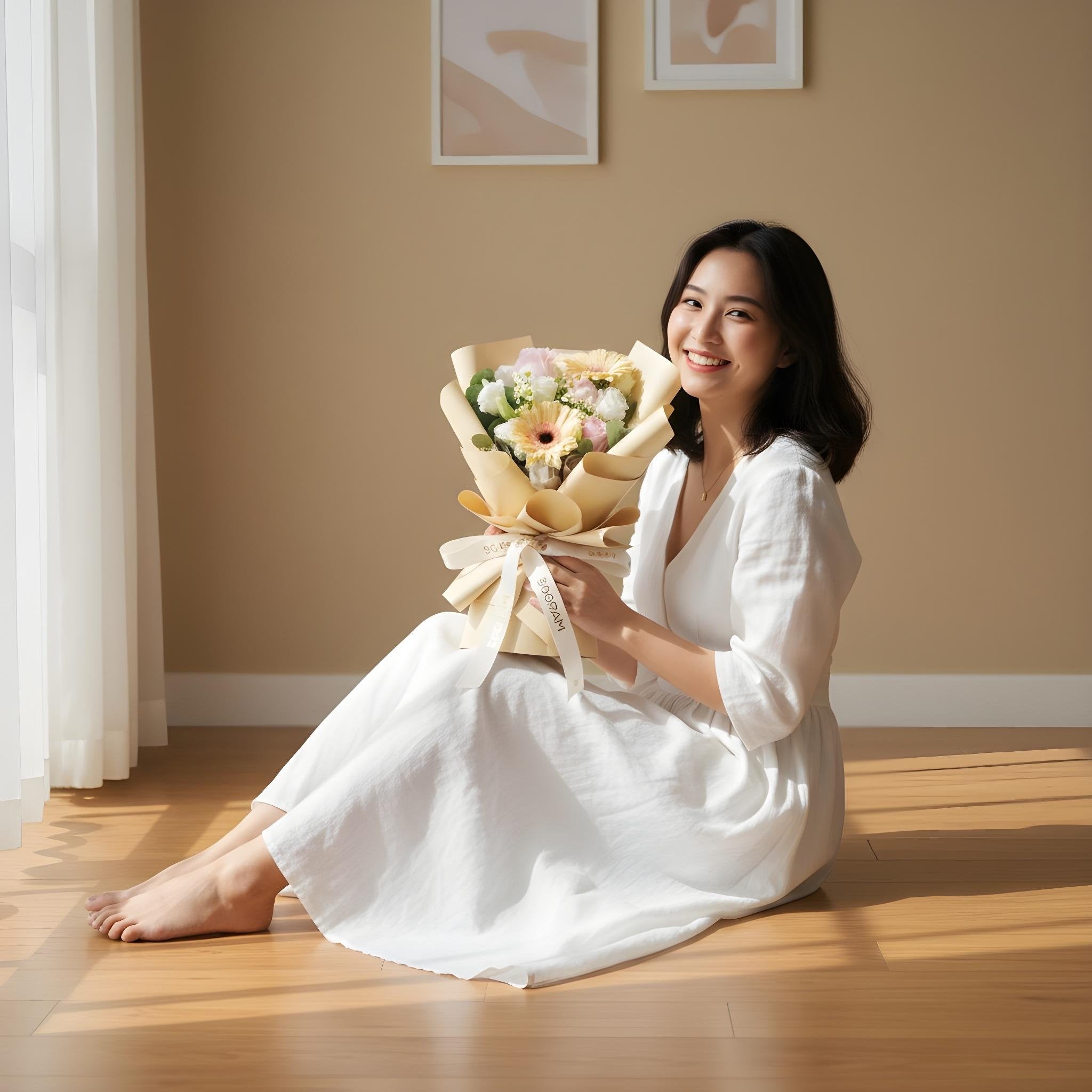 My Everything Champagne Daisy Hand Bouquet image 3