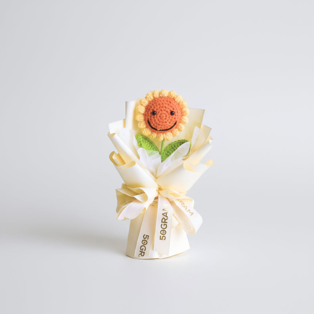 Smile in Bloom Crochet Mini Hand Bouquet image 0
