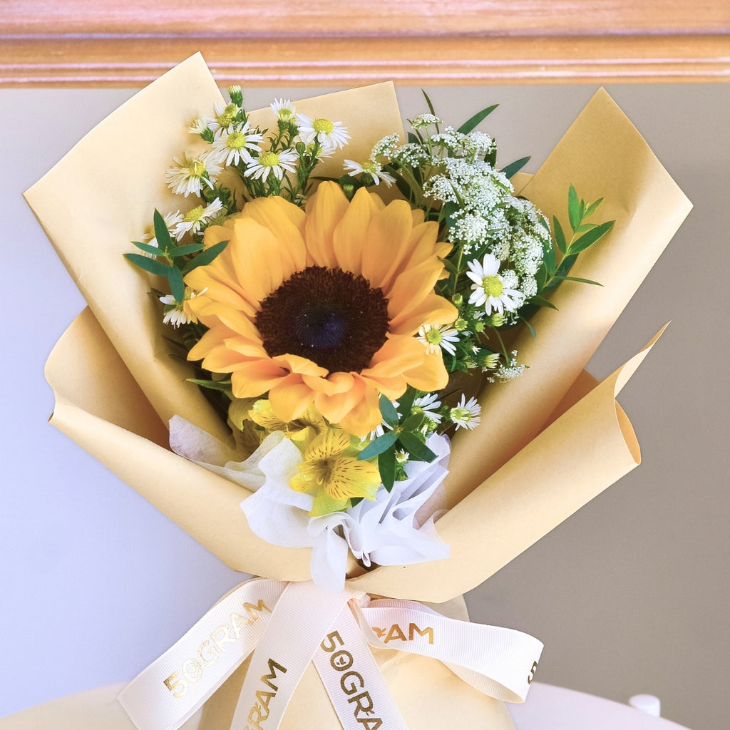 Cream Blush Sunflower Hand Bouquet image 6