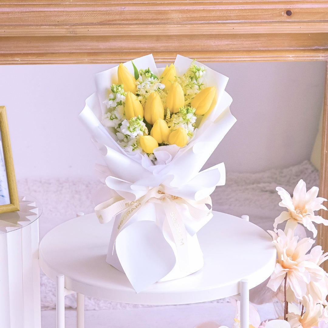 Yellow Tulips Hand Bouquet image 3