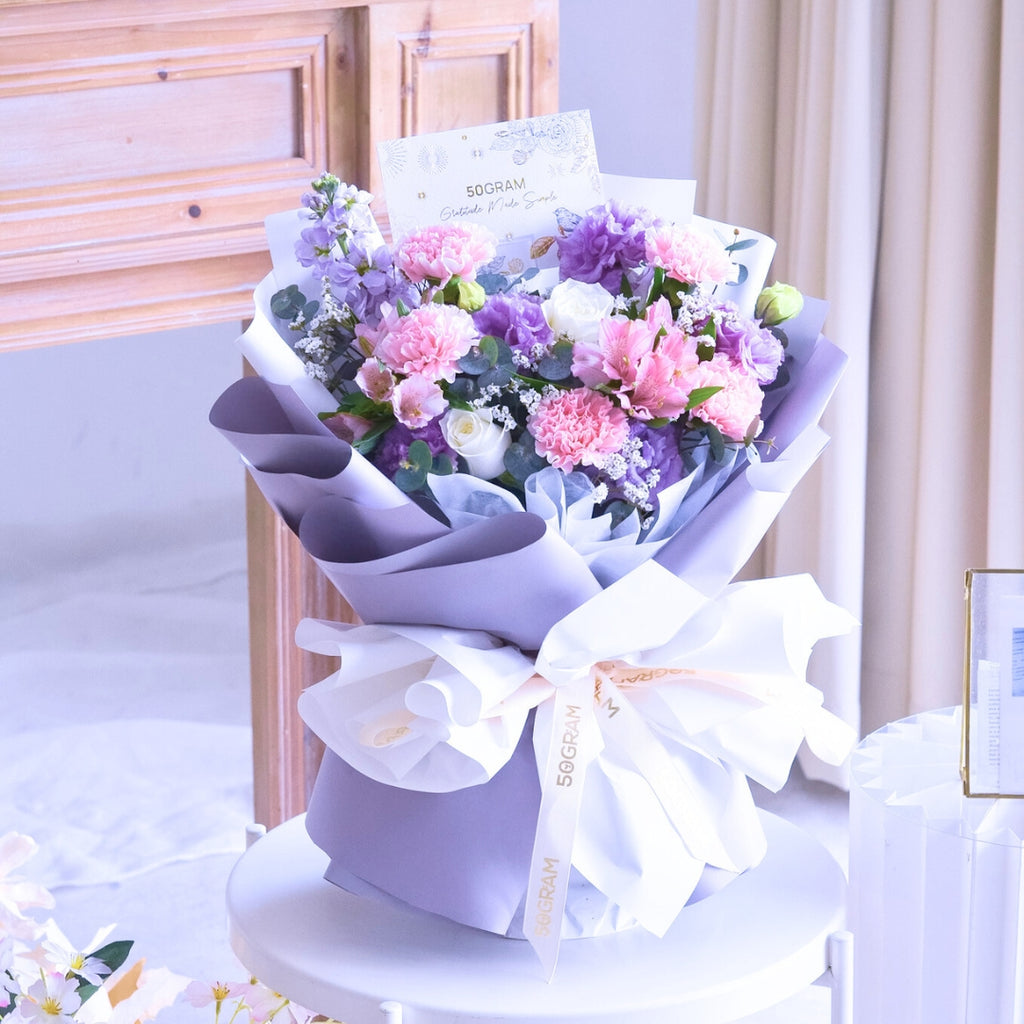 Heartfelt Gratitude Pink Carnation Hand Bouquet image 8