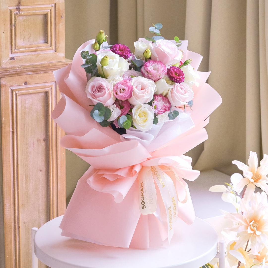 Rosy Embrace Pink Rose Hand Bouquet image 5