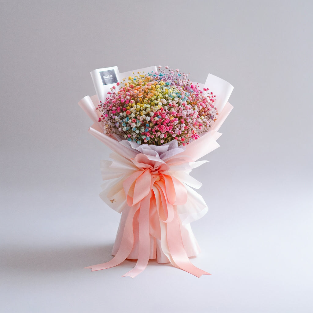 Baby Rainbow Baby Breath Hand Bouquet image 0