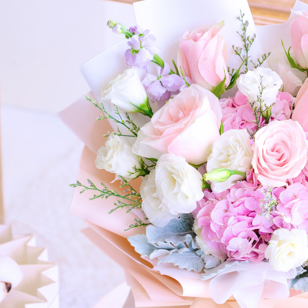 Blush Kiss Pink Hydrangea Hand Bouquet image 9