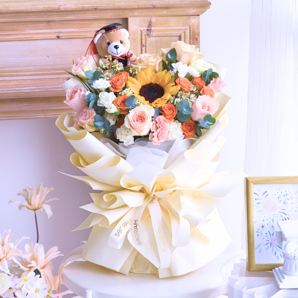 Bubbly Posy Sunflower Hand Bouquet image 5