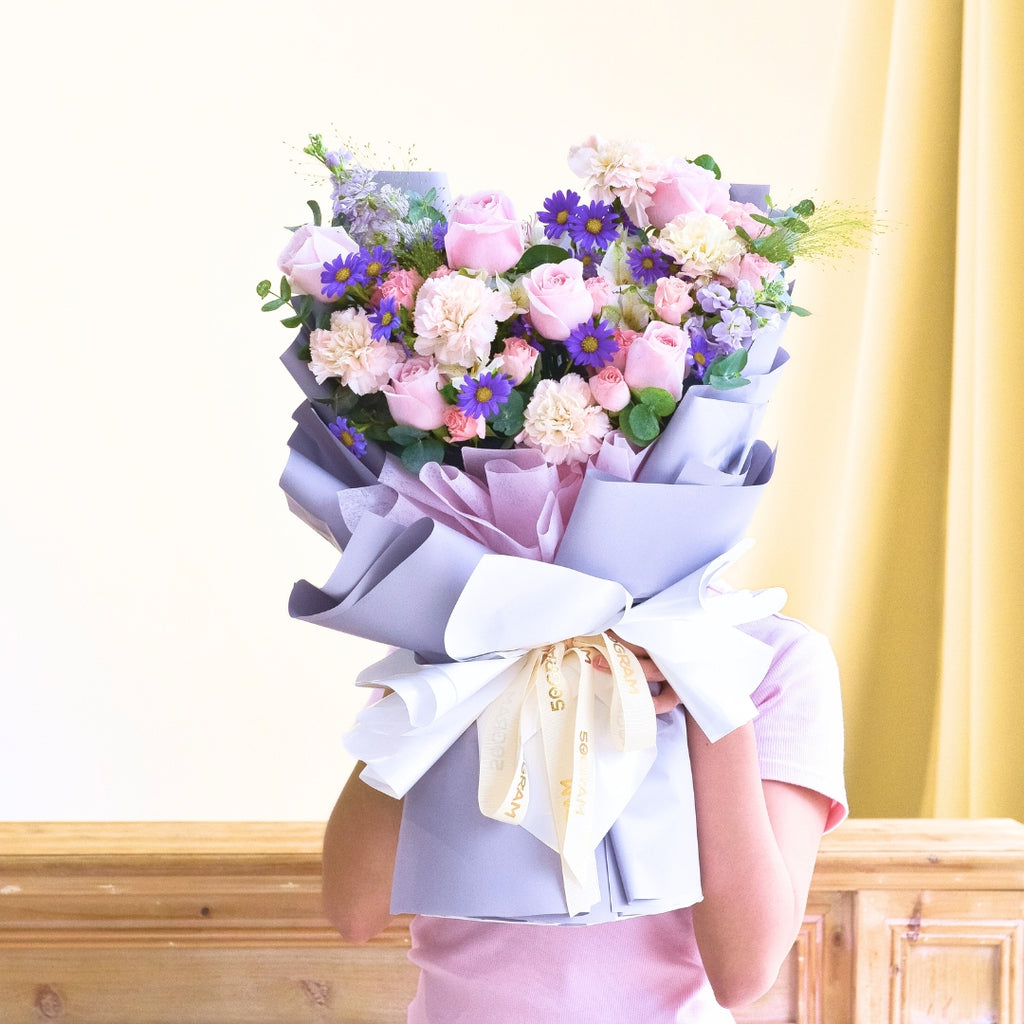 Duska Bloom Pink Roses Hand Bouquet image 9
