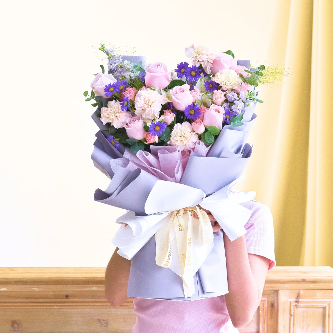 Duska Bloom Pink Roses Hand Bouquet image 9