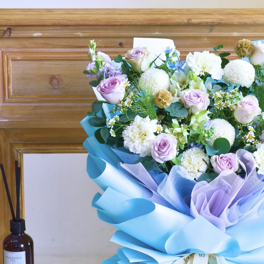Soft Wisteria Raindance Roses Hand Bouquet image 15