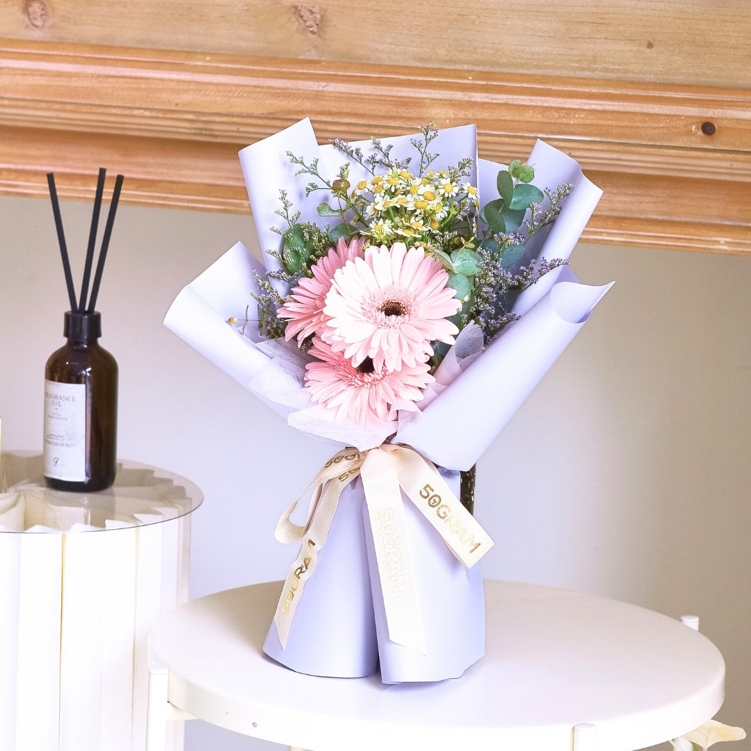 Adore Lite Pink Daisy Hand Bouquet image 4