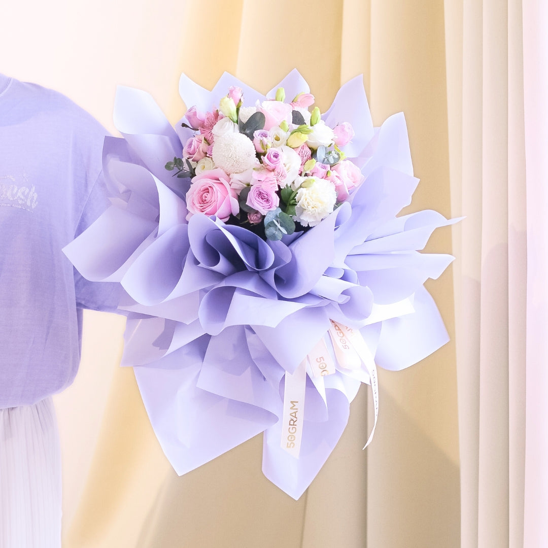 Purple Whirl Round Shape Hand Bouquet image 4