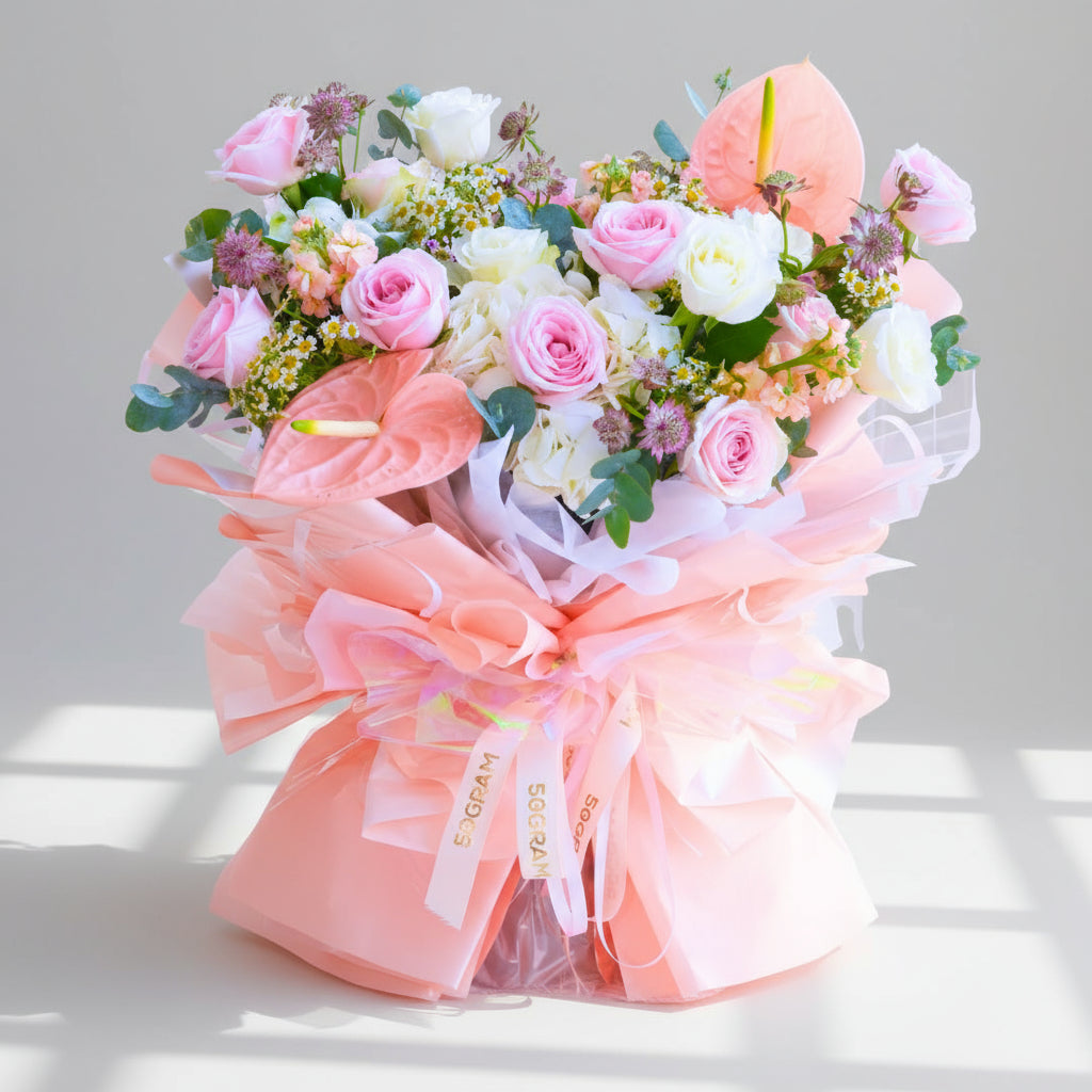Pink Blush Blossoms Hand Bouquet image 0