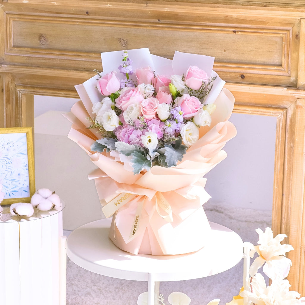 Blush Kiss Pink Hydrangea Hand Bouquet image 10