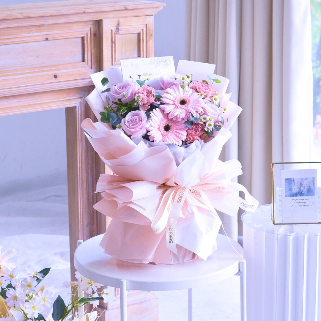 Forever Thankful Pink Daisy Hand Bouquet image 7