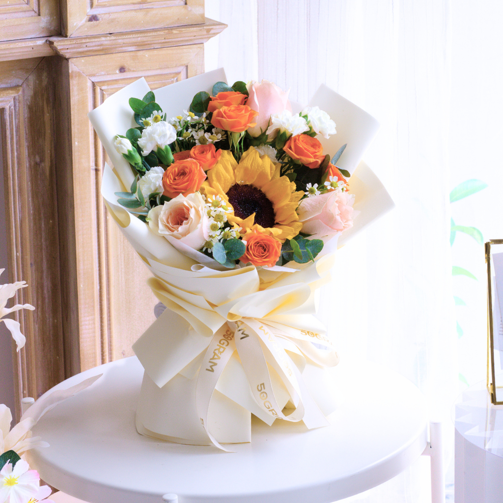 Bubbly Posy Sunflower Hand Bouquet image 11