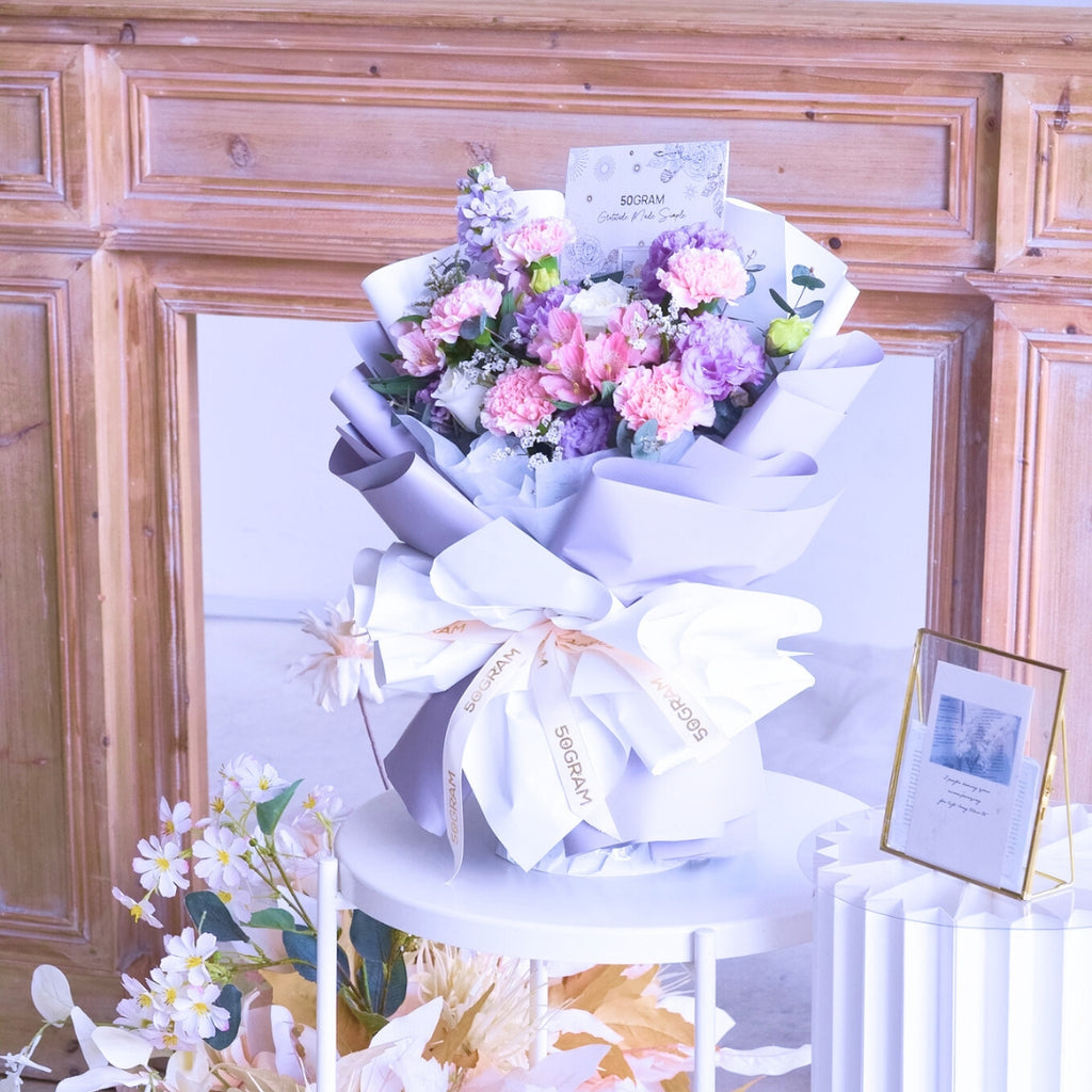 Heartfelt Gratitude Pink Carnation Hand Bouquet image 7