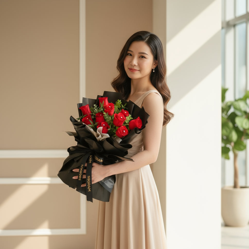 Classic Red Roses Hand Bouquet image 2
